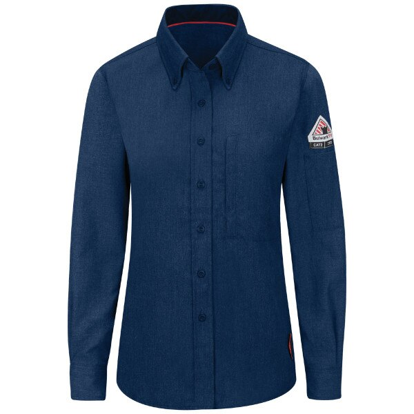 Bulwark Women's Lightweight Comfort Navy Woven Shirt in Navy